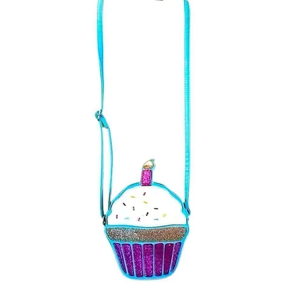 🌴 Cupcake Crossbody Purse – Pink Glitter Frosting